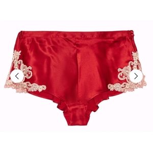 La Perla Maison lace-trimmed silk satin shorts